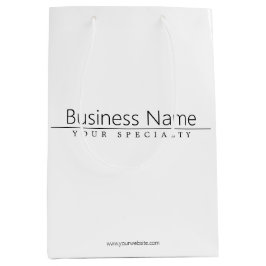 Eenvoudige Klasse Zwarte Tekst op Wit Medium Cadeauzakje