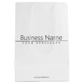 Eenvoudige Klasse Zwarte Tekst op Wit Medium Cadeauzakje (Achterkant)