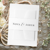 Eenvoudige klassevolle elegante moderne klassieke  uitnodigingen wikkel