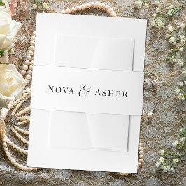 Eenvoudige klassevolle elegante moderne klassieke  uitnodigingen wikkel