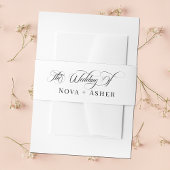 Eenvoudige klassevolle elegante moderne klassieke  uitnodigingen wikkel