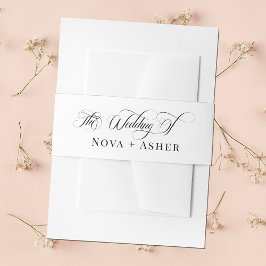 Eenvoudige klassevolle elegante moderne klassieke  uitnodigingen wikkel