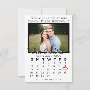 Eenvoudige Klassevolle & Stijlvolle Kalender & Fot Save The Date