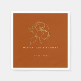 Eenvoudige Klassic Peony Rust Gold Herfst Floral W Servet