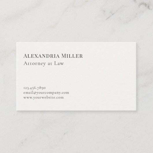 Eenvoudige klassieke advocaat visitekaartje (Voorkant)