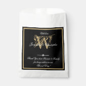 Eenvoudige klassieke B & W-monogram + namen Modern Bedankzakje (Voorkant)