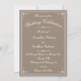 Eenvoudige Klassieke Beige & Witte All In One Trou Kaart