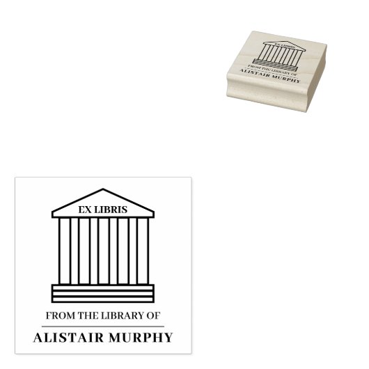 Eenvoudige klassieke bibliotheek Aangepaste Ex Lib Rubberstempel (Gestempeld)