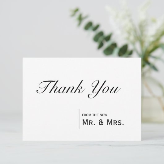 Eenvoudige klassieke bruiloft - Hartelijk dank (Staand voorkant)