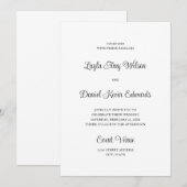 Eenvoudige klassieke bruiloft kaart (Voorkant / Achterkant)