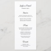 Eenvoudige klassieke bruiloft menu (Voorkant)