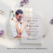 Eenvoudige klassieke bruiloft vellum uitnodigingen