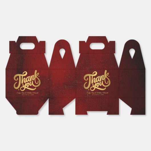 Eenvoudige klassieke  'DANK U' bruiloft Bedankdoosjes (Ongevouwen)
