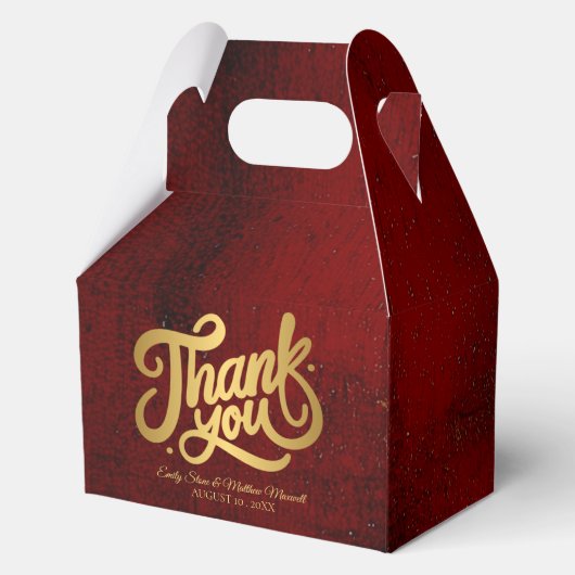 Eenvoudige klassieke  'DANK U' bruiloft Bedankdoosjes (Achterkant)