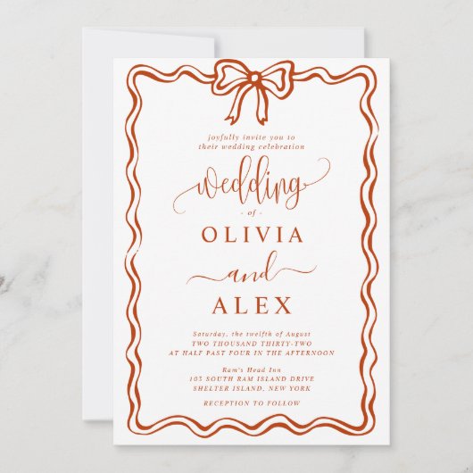 Eenvoudige klassieke Doodles bruiloft uitnodiging (Voorkant)