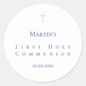 eenvoudige klassieke Eerste Heilige Communie Ronde Sticker (Voorkant)