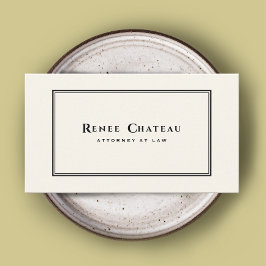 Eenvoudige klassieke elegante ivoor wit advocaat visitekaartje