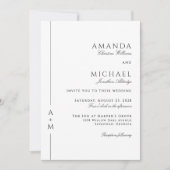 Eenvoudige klassieke elegante minimale bruiloft kaart (Voorkant)