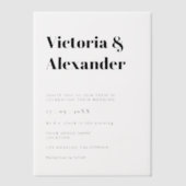 Eenvoudige klassieke elegante moderne bruiloft vellum uitnodigingen (Voorkant)