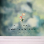 Eenvoudige klassieke elegante tulpen bruiloft welk acryl bord (Neutraal)