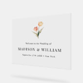 Eenvoudige klassieke elegante tulpen bruiloft welk acryl bord (Hoek)