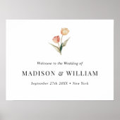 Eenvoudige klassieke elegante tulpen bruiloft welk poster (Voorkant)