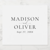 Eenvoudige Klassieke Elegante Typografie Bruiloft Sparkling Wijnetiket (Enkel label)