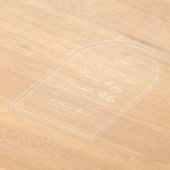 Eenvoudige klassieke elegantie script boog bruilof acryl uitnodigingen (Laagn)