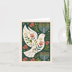 Eenvoudige klassieke en elegante vrede en licht Ch Feestdagen Kaart