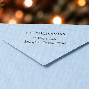 Eenvoudige Klassieke Familienaam Retouradres Rubberstempel