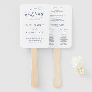 Eenvoudige klassieke formele stoffige blauwe elega handwaaier