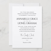 Eenvoudige klassieke formele zwart-wit bruiloft kaart (Voorkant)