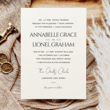 Eenvoudige klassieke formele zwart-wit bruiloft