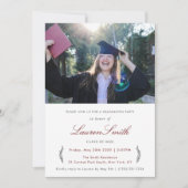 Eenvoudige klassieke foto afstuderen partij uitnod kaart (Voorkant)