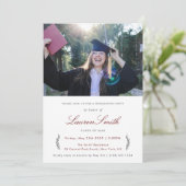 Eenvoudige klassieke foto afstuderen partij uitnod kaart (Staand voorkant)