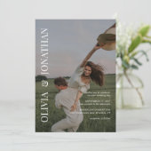 Eenvoudige klassieke foto bruiloft kaart (Staand voorkant)