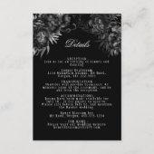 Eenvoudige klassieke gotische zwarte bruiloft deta informatiekaartje (Voorkant)