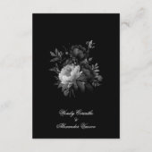 Eenvoudige klassieke gotische zwarte bruiloft deta informatiekaartje (Achterkant)