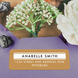 Eenvoudige klassieke gouden en zwarte retouradres  etiket