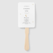 Eenvoudige klassieke gouden maan sterren bruiloft  handwaaier (Voorkant)