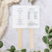 Eenvoudige klassieke gouden maan sterren bruiloft  handwaaier