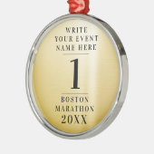 Eenvoudige klassieke gouden medaille competitie 1e metalen ornament (Links)