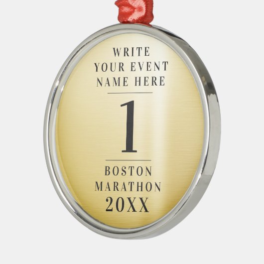 Eenvoudige klassieke gouden medaille competitie 1e metalen ornament (Links)