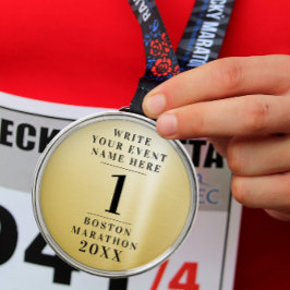 Eenvoudige klassieke gouden medaille competitie 1e metalen ornament