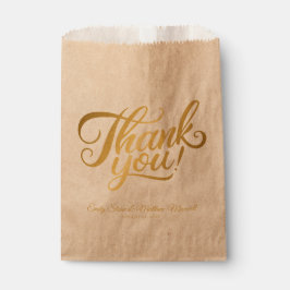Eenvoudige klassieke gouden script ''DANK U'' brui Bedankzakje
