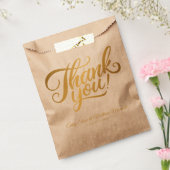 Eenvoudige klassieke gouden script ''DANK U'' brui Bedankzakje (Gezegeld)
