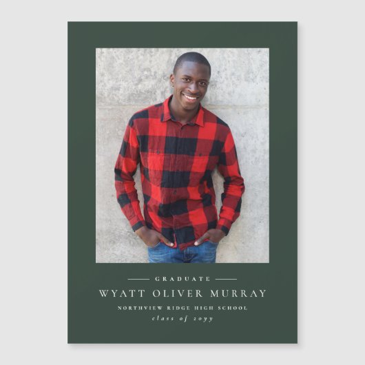 Eenvoudige klassieke, groene afstuderen magneet (Voorkant)