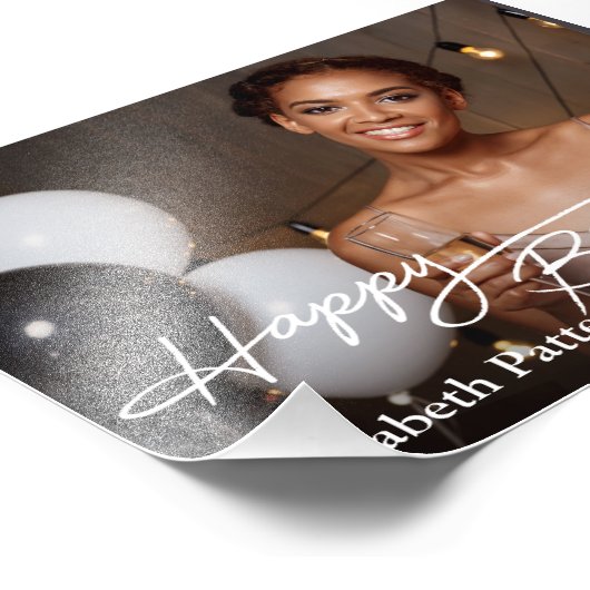 Eenvoudige klassieke Happy Birthday-foto Foto Afdruk (Hoek)