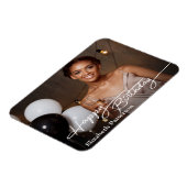 Eenvoudige klassieke Happy Birthday-foto Magneet (Linkerzijde)