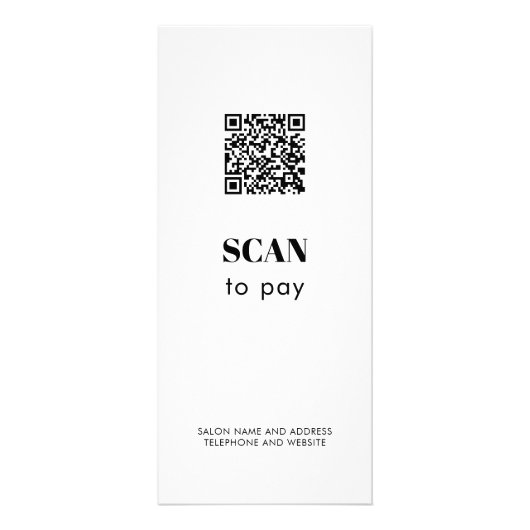 Eenvoudige klassieke kapsalon foto prijslijst QR-c Reclamekaart (Achterkant)